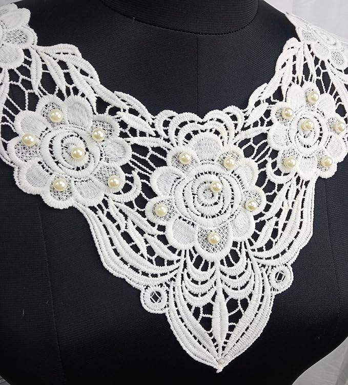 Elegant Floral Beaded Neckline