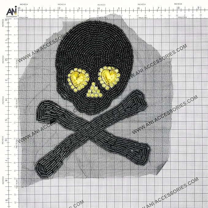 Unisex Sewing Patch with Handmade Stiched Black Beads Pipe Beads Crystal Rhinestone Sew On Patch for Diffrent Ways Used for Blazer Jacket Bandgala Wedding Dress DIY Used