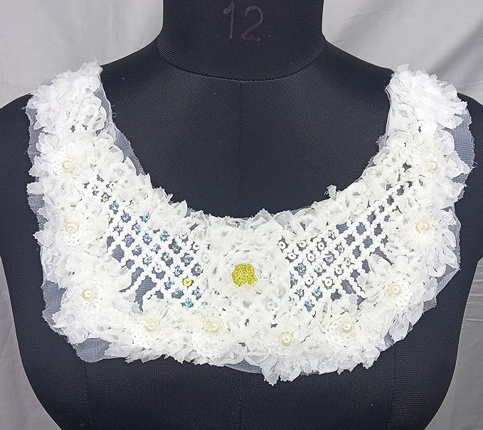 Sequins Pearl With Yellow Stone Neckline