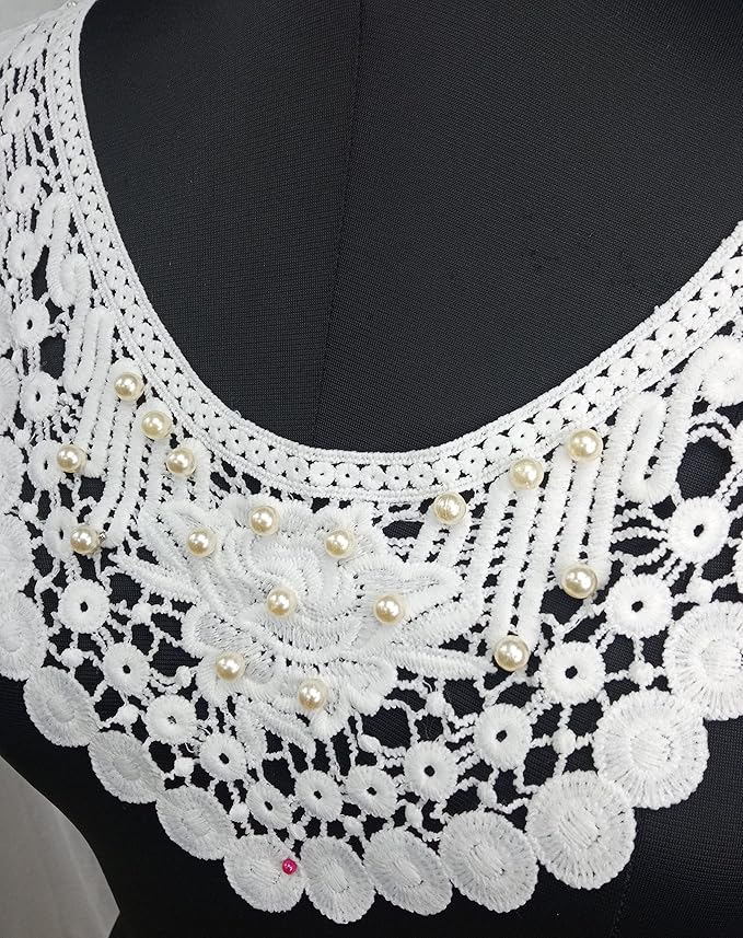 Elegant Circle Border Floral Neckline