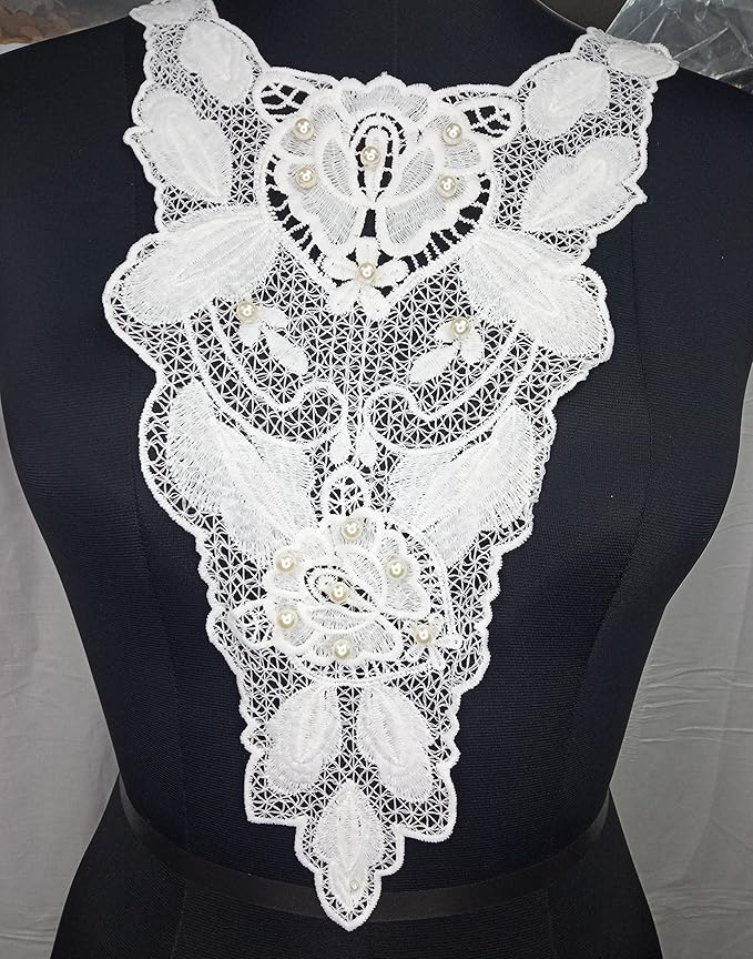 Mandarin-Inspired Lace Bib Neckline