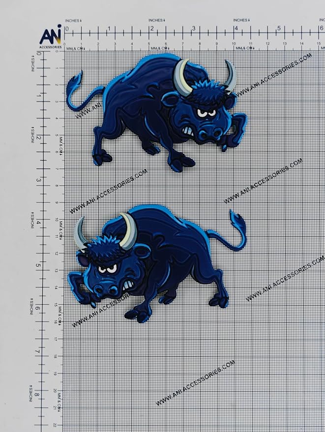 Charging Angry Blue Bull Heat Transfer Pvc Patch