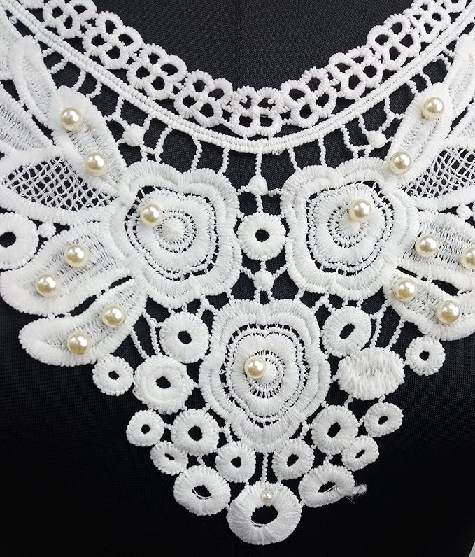 Victorian Ovals Embroidered Lace Yoke