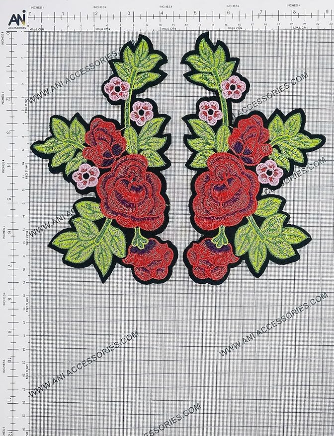 Rose Bunch Embroidered Heat-Transfer Or Sew On Applique Patch