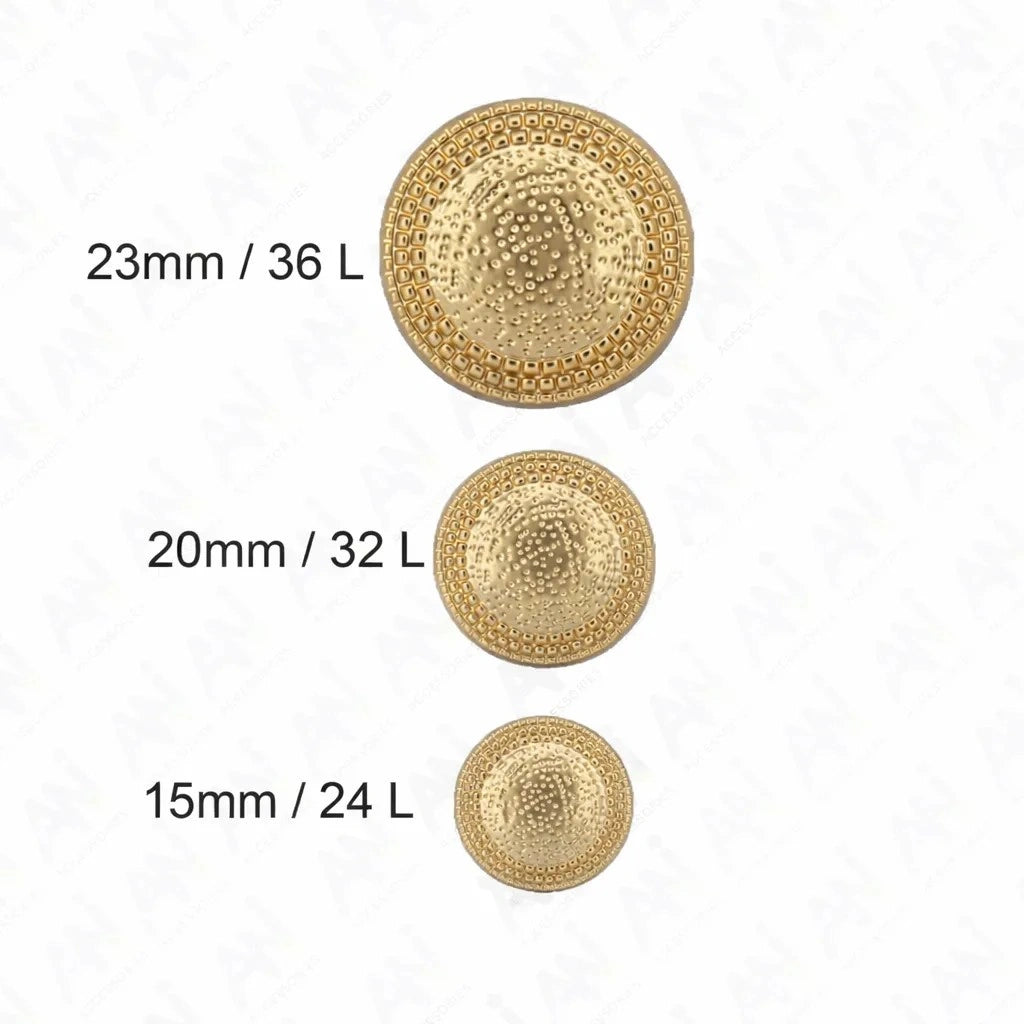 Stylish Textured Dome Buttons | 15mm(24L), 20mm(32L) & 23mm(36L)