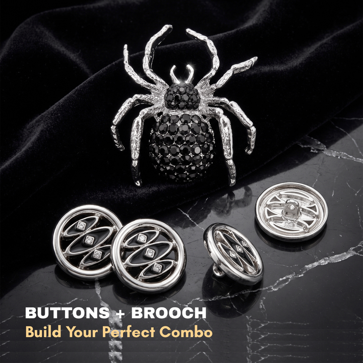Combo Pack of Spider Brooch  + Shiva Third Eye Buttons