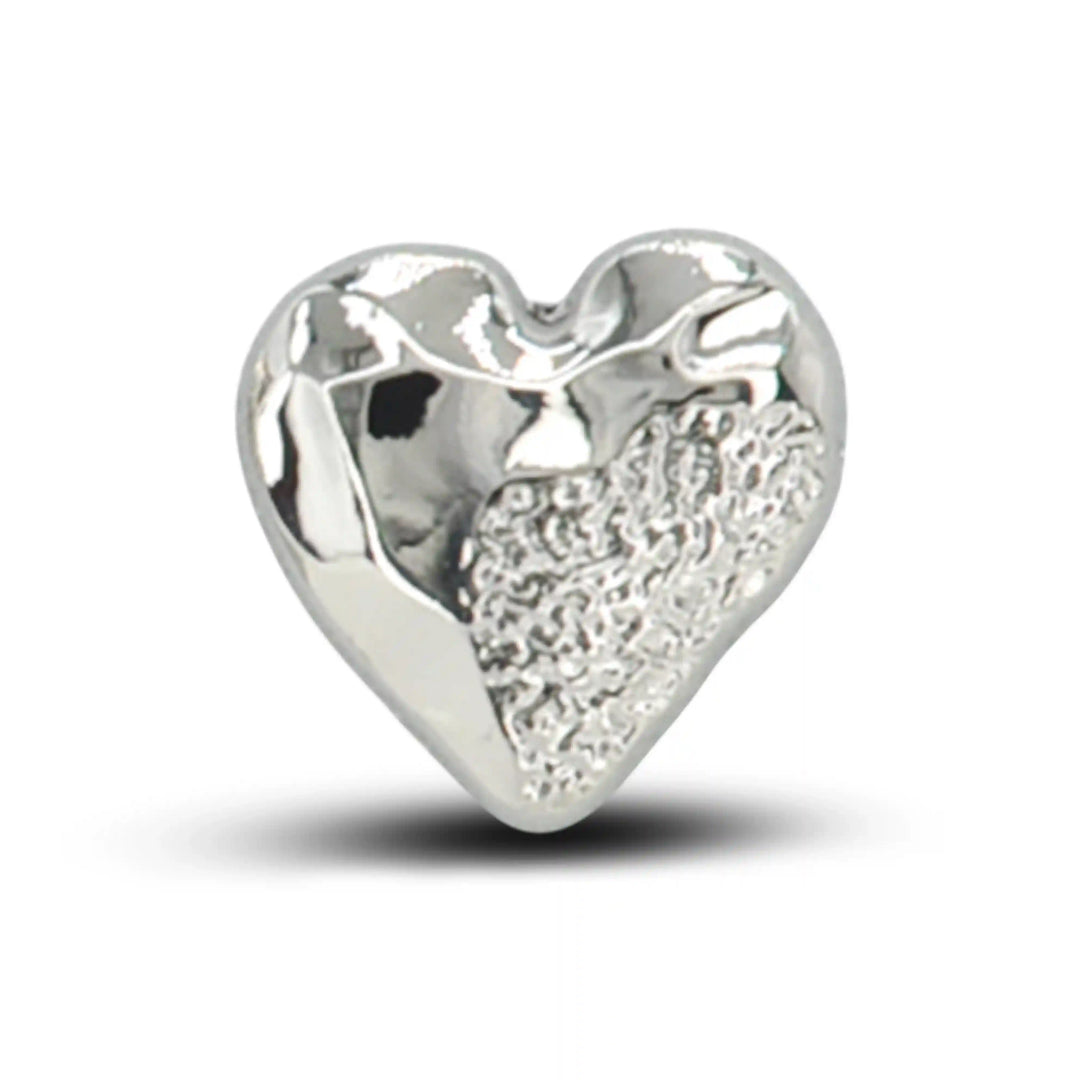 Hammered Heart Shape Shirt Button