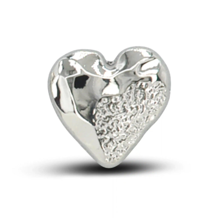 Hammered Heart Shape Shirt Button