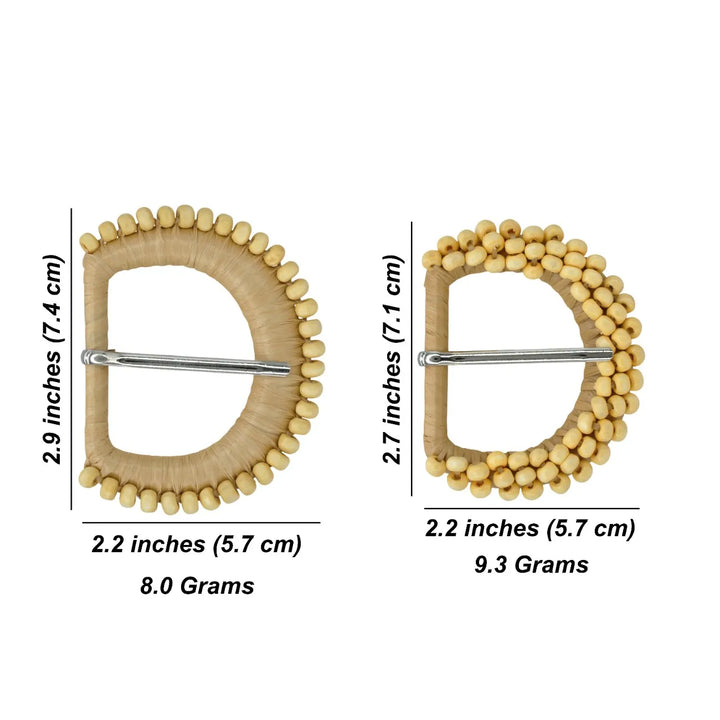 D-Shaped Designer Raffia Buckle | 2.7 inches & 2.9 inches