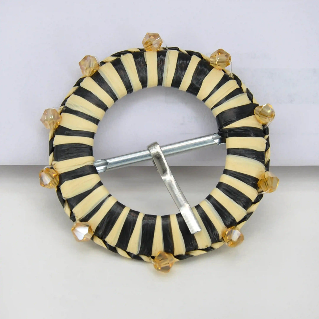 Handmade Smooth Crystal Raffia Buckle