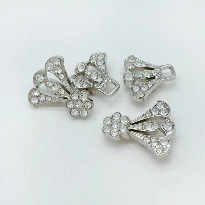 Bow Style Rhinestone Metal Frog Closure Buttons