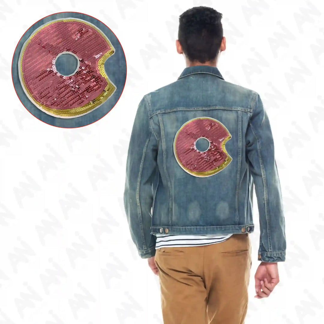 Pink Sequins Donut Patch