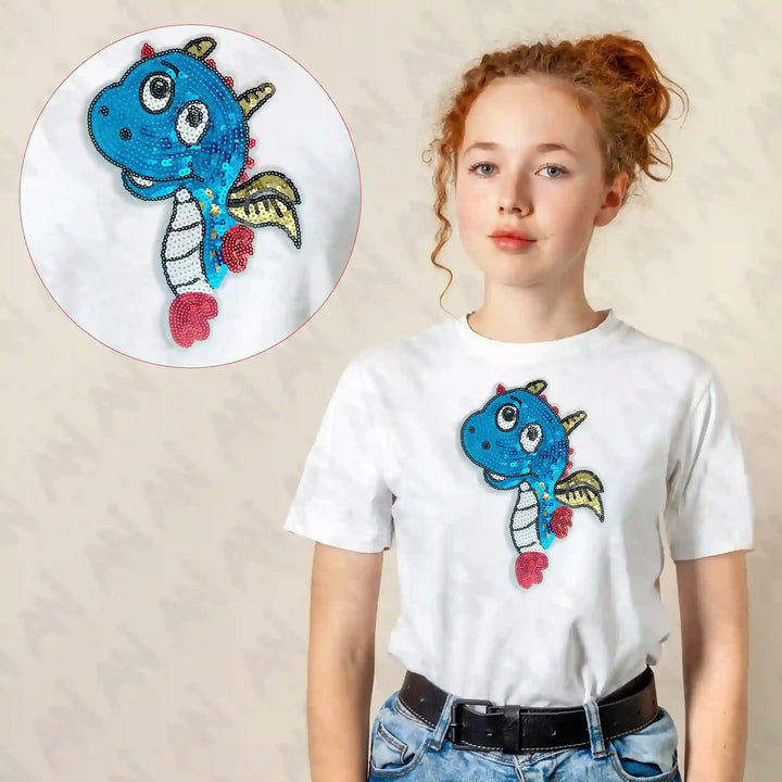 Sequins Kids Dragon Patch