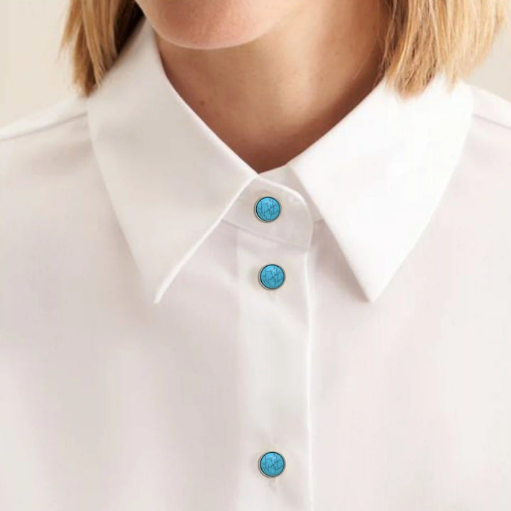 Turquoise Stone Button | 13mm(20L)