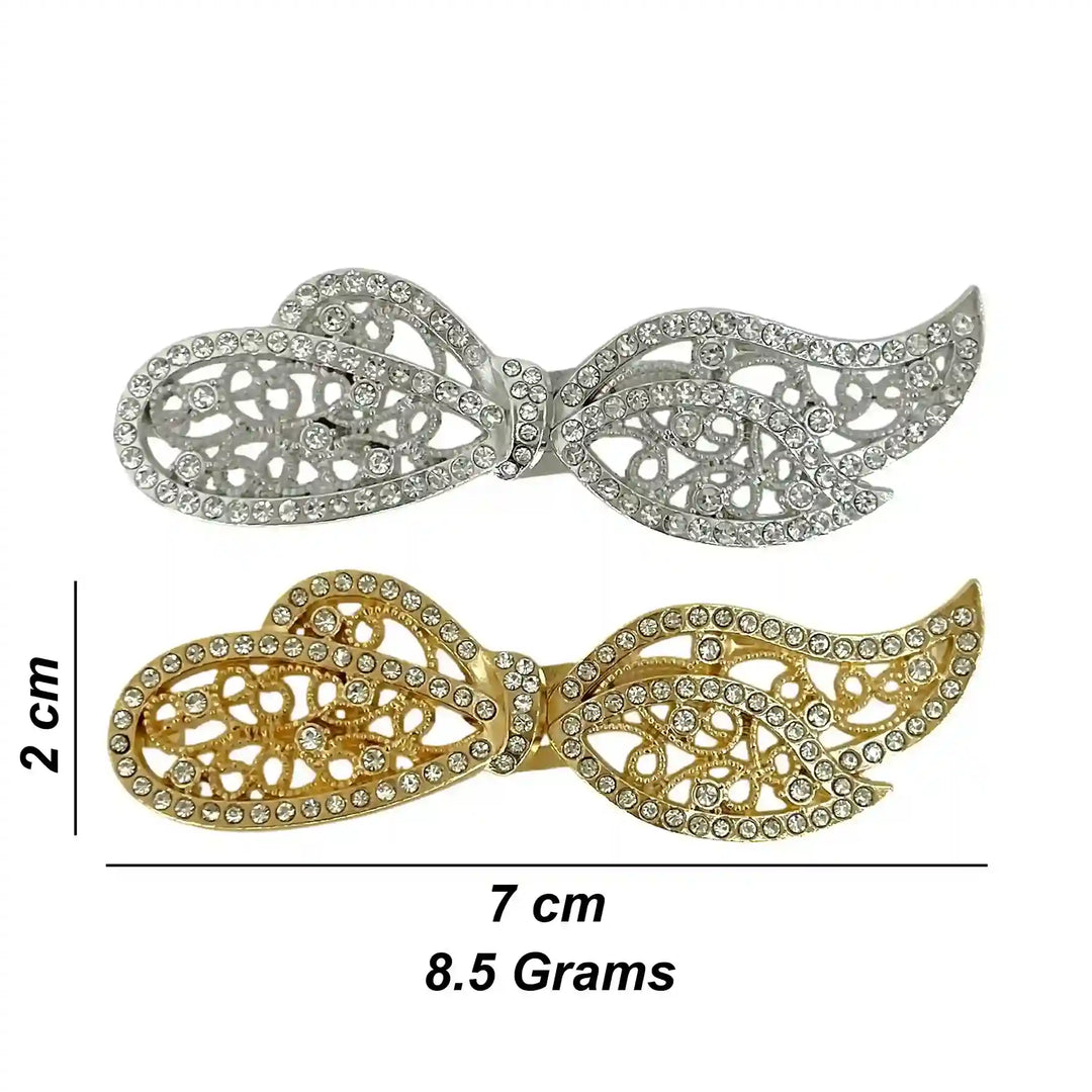 Crystal-Encrusted Filigree Metal Frog Closure Buttons