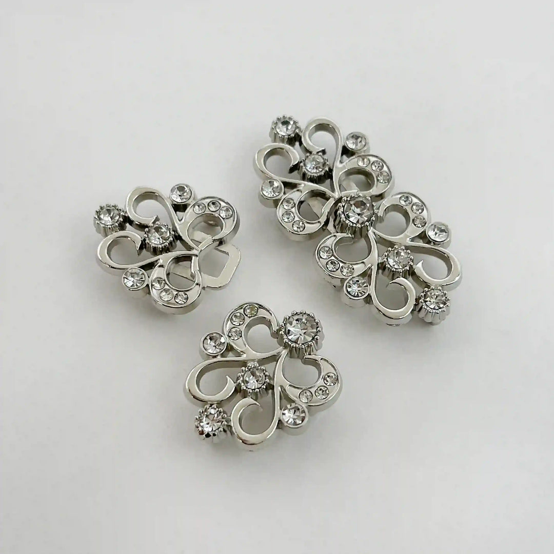 Swarovski-Style Crystal Frog Closure Buttons