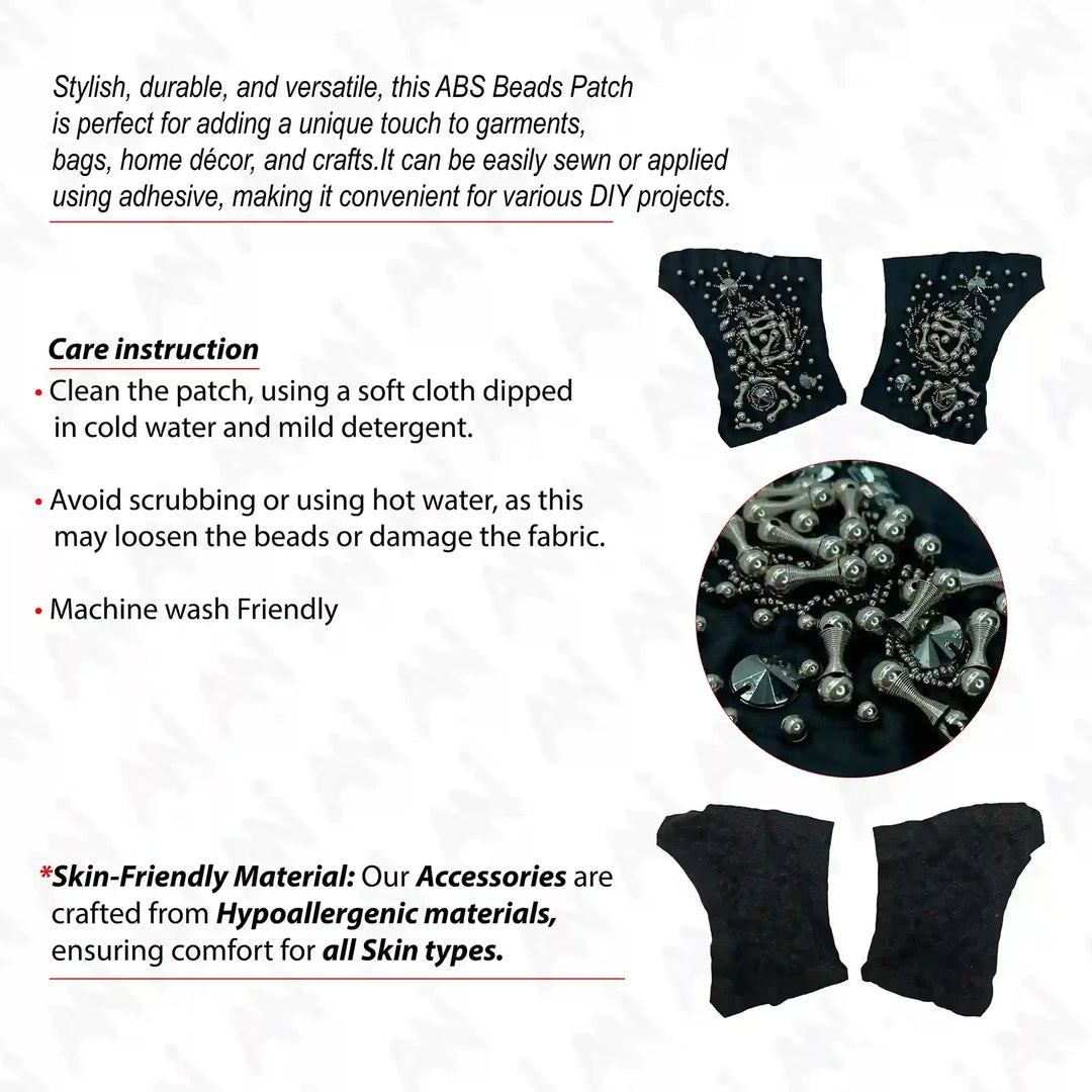 Beads Black Patch 1 Pair