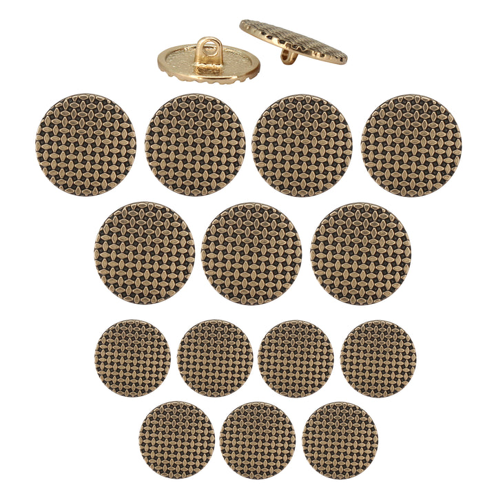 Geometric Grid Buttons for Clothing