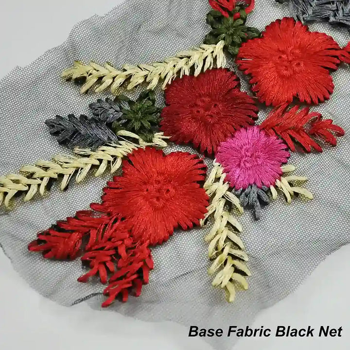 Elegant Crimson Floral Patch