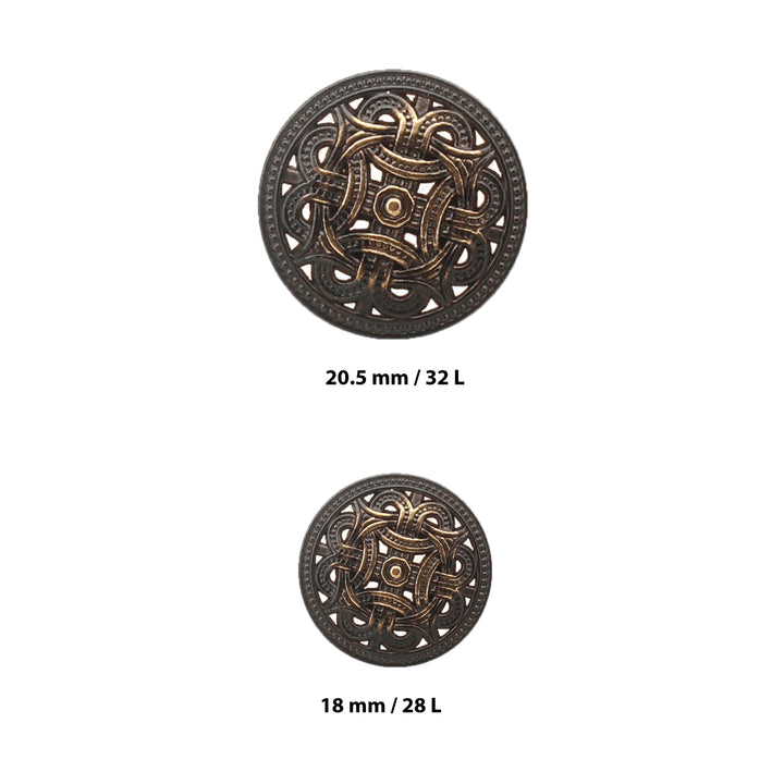 Braided Circle Metal Button(7 Big + 7 Small)