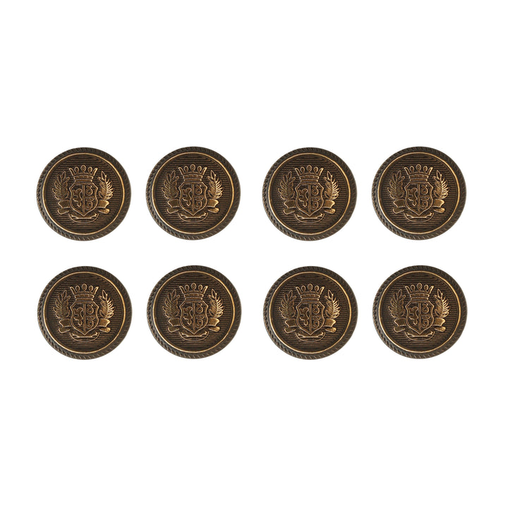 Royal Crest Antique Gold Metal Buttons