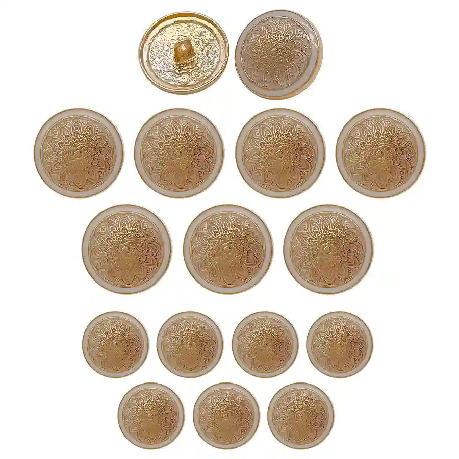 Mandala Shank Metal Button | 18mm(28L) & 21mm(34L)