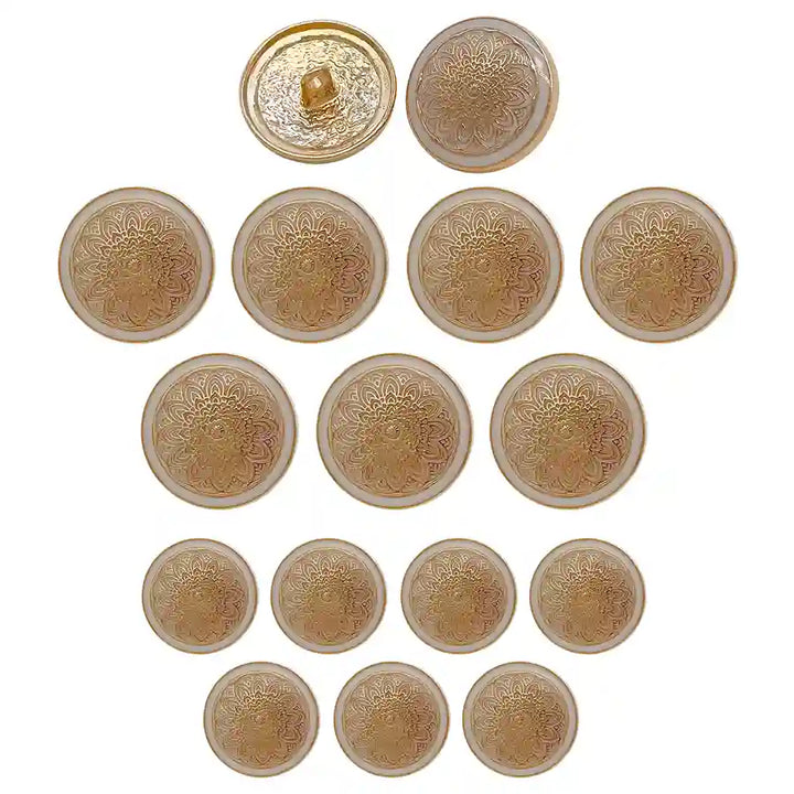 Mandala Shank Metal Button | 18mm(28L) & 21mm(34L)