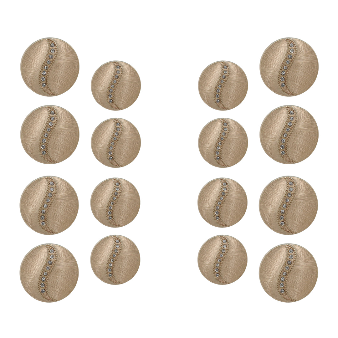 Decorative Metal Buttons with Rhinestone Accents