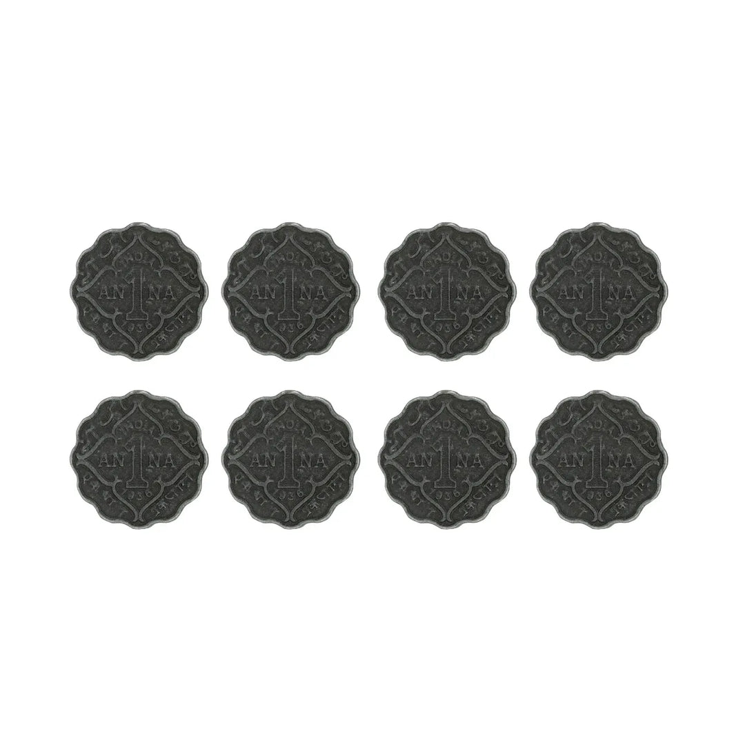 1 Anna Metal Coin Buttons | 17mm(27L) & 22mm(34L)