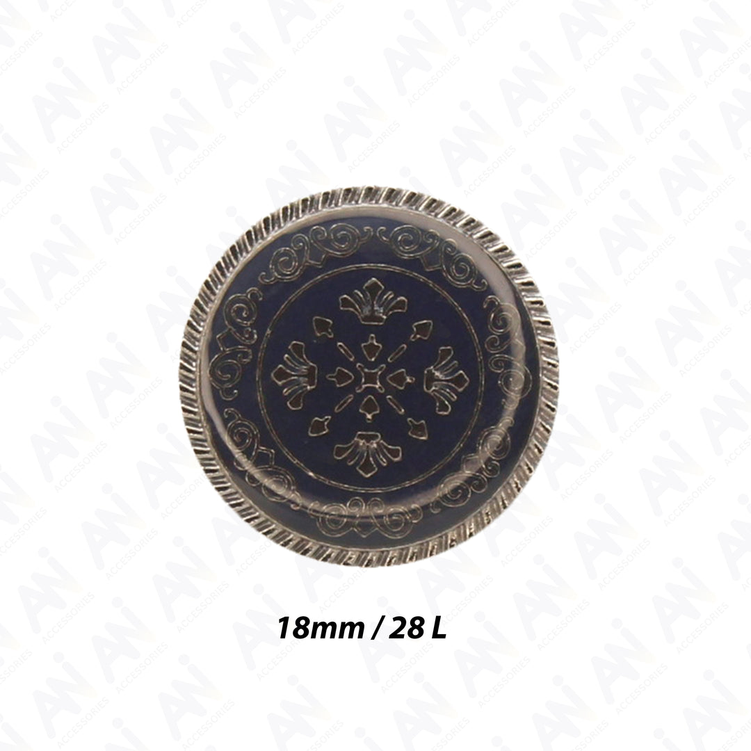 Ornate Metal Buttons with Floral Motif