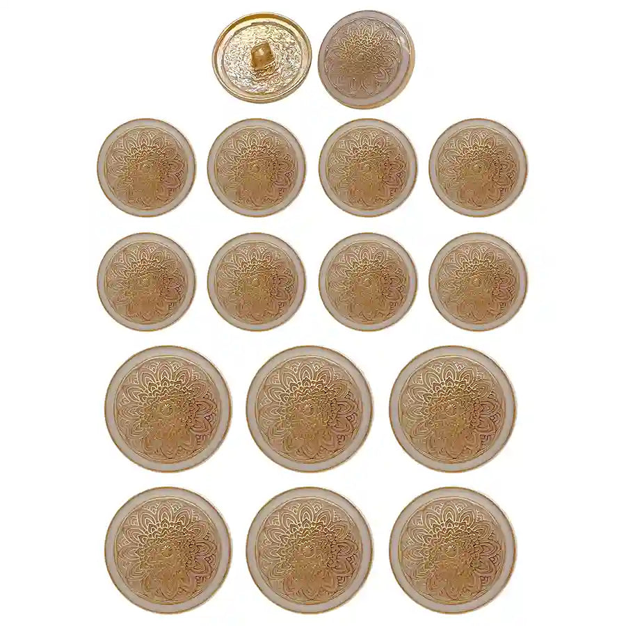 Mandala Shank Metal Button | 18mm(28L) & 21mm(34L)