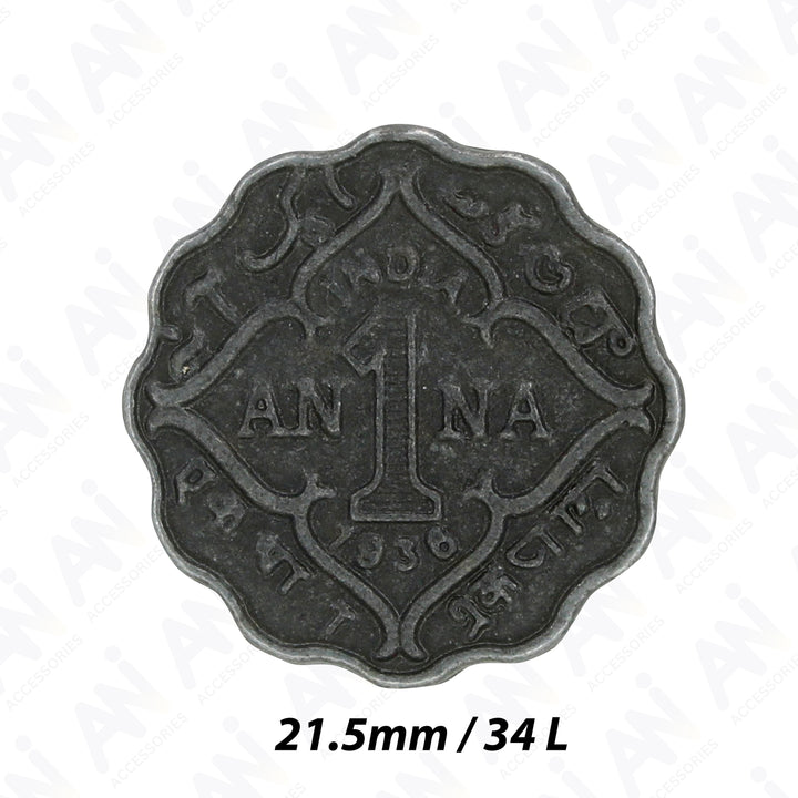 1 Anna Metal Coin Buttons