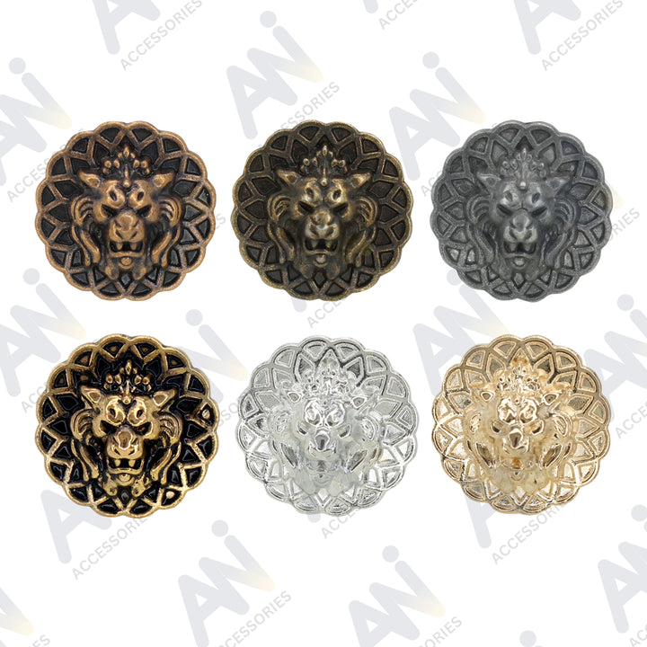 Lion Head Buttons for Clothing and Accessories