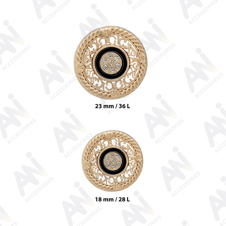 Decorative Gold Buttons for Garments and Accessories