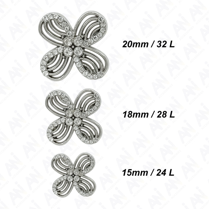 Elegant Rhinestone Metal Buttons