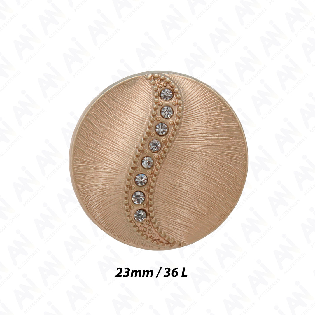 Decorative Metal Buttons with Rhinestone Accents