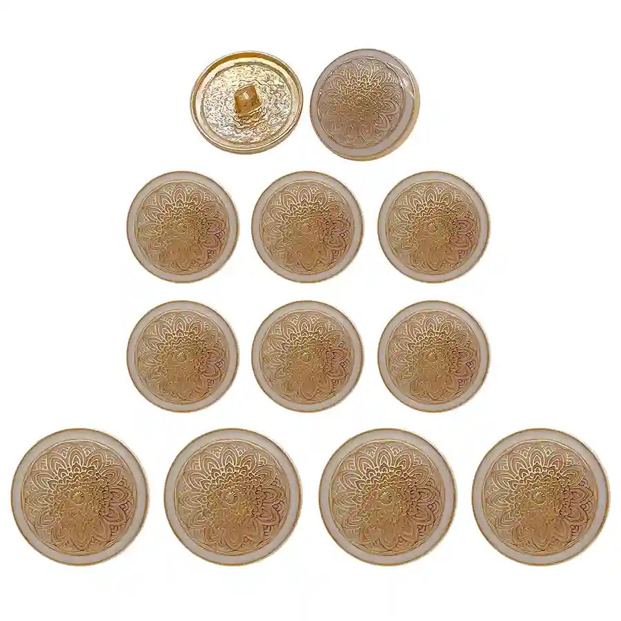 Mandala Shank Metal Button | 18mm(28L) & 21mm(34L)