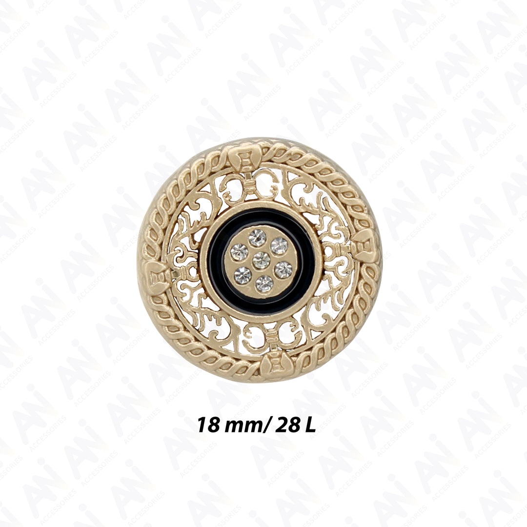 Decorative Gold Buttons for Garments and Accessories