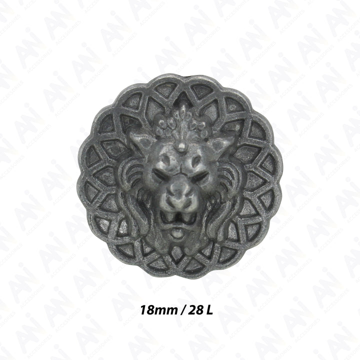 Lion Head Buttons for Clothing and Accessories