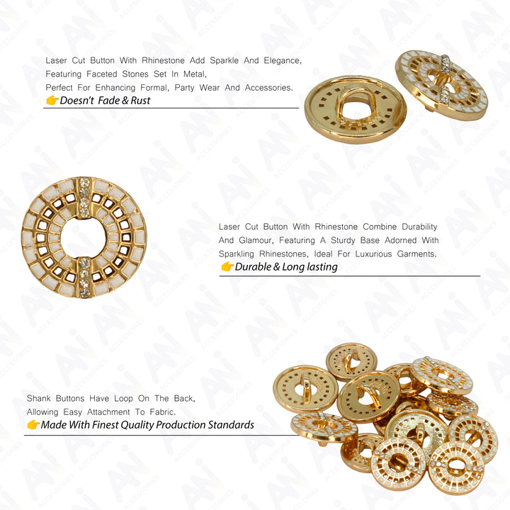 Decorative Gold Laser Cut Button