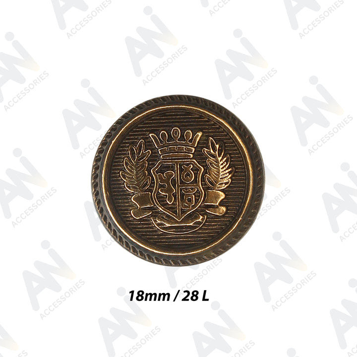 Royal Crest Antique Gold Metal Buttons