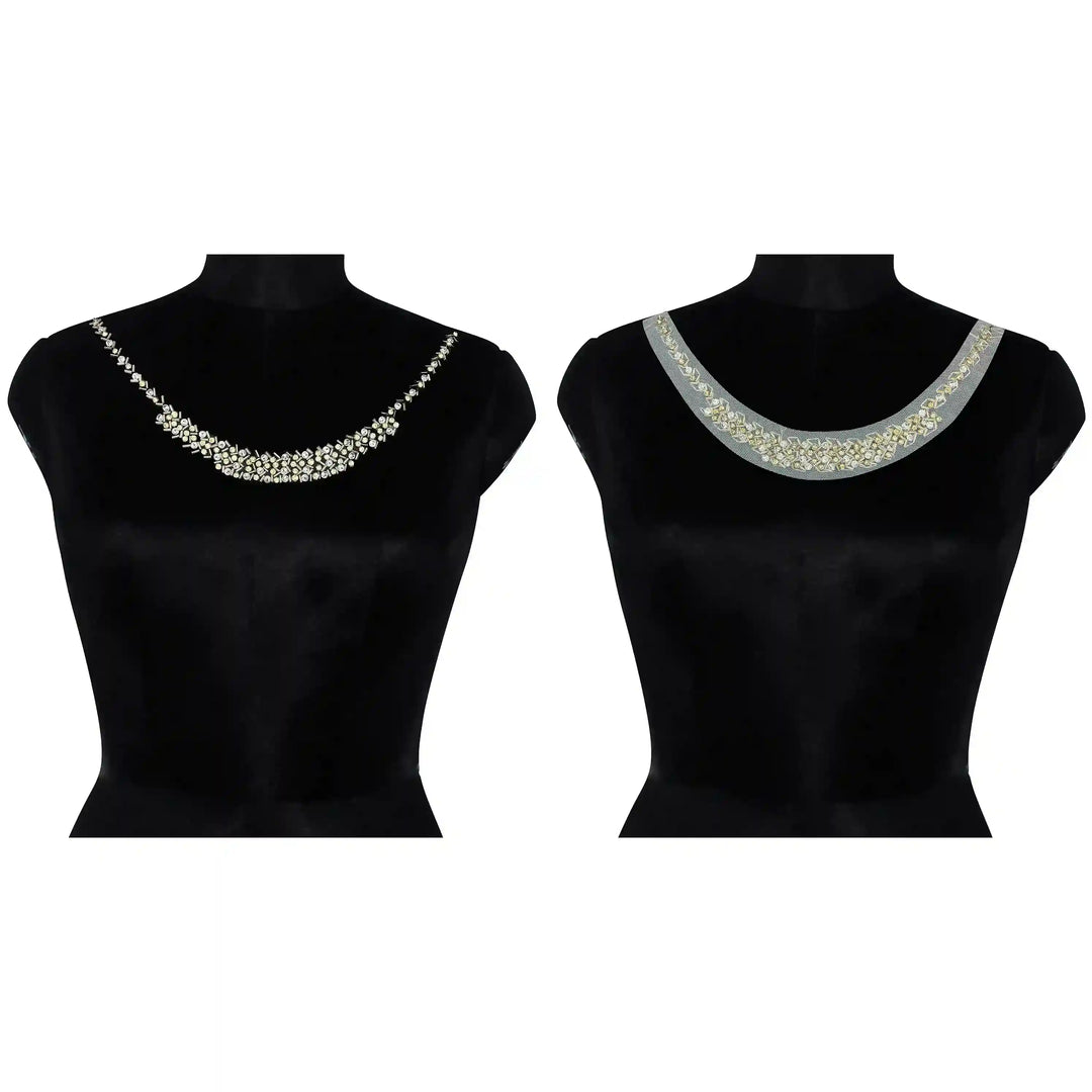 Elegant Round Beaded Neckline