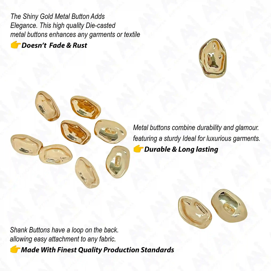 Irregular Shape Shirt Metal Buttons | 10mm(22L)