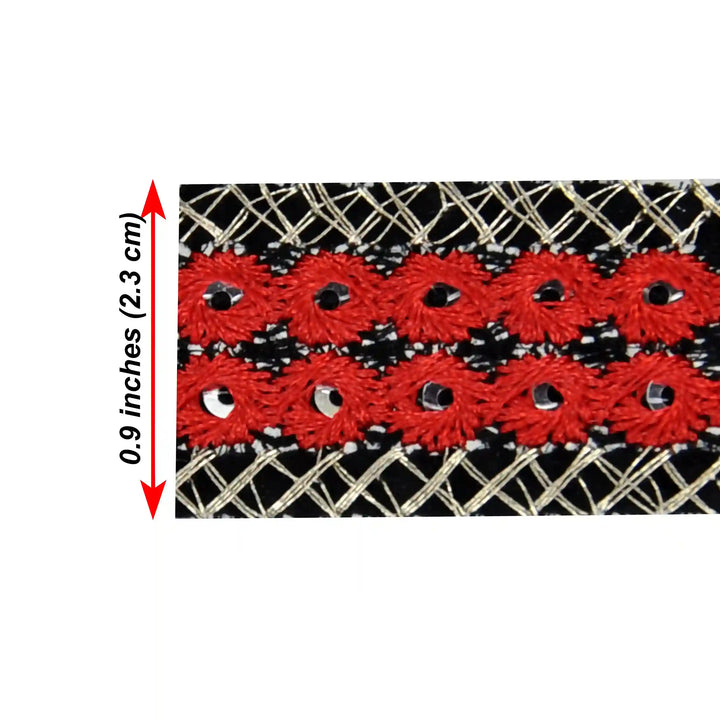Crimson Sequin Lace | 2 Meters