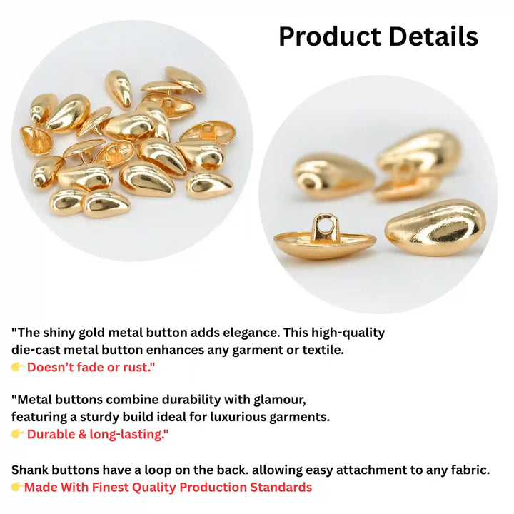 Organic Drop Metal Buttons
