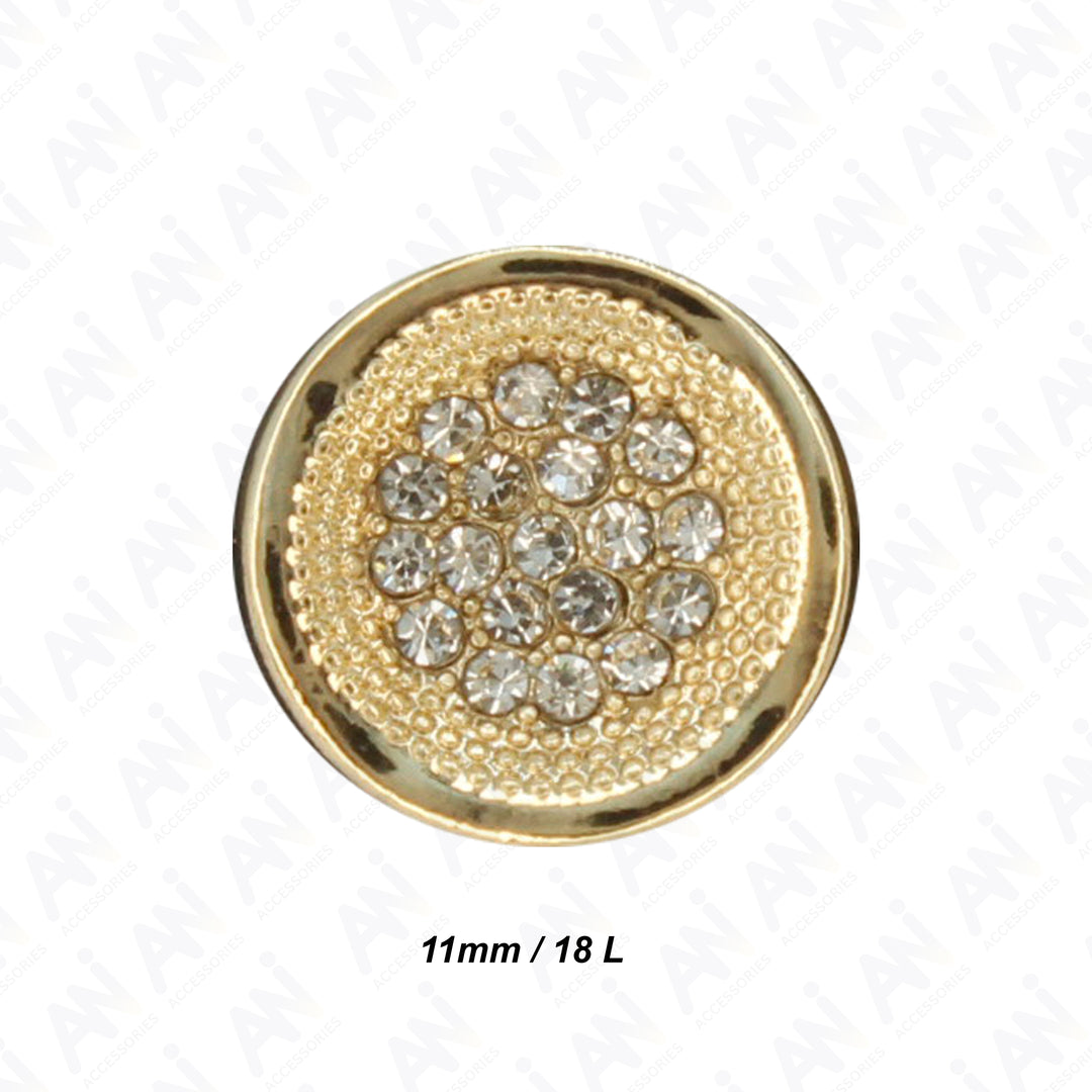 Luxurious Floral Diamond Metal Button