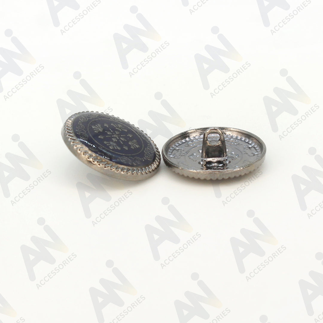 Ornate Metal Buttons with Floral Motif