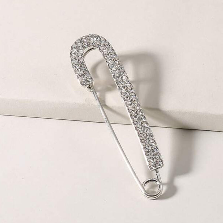 Silver Rhinestone Fancy Pin