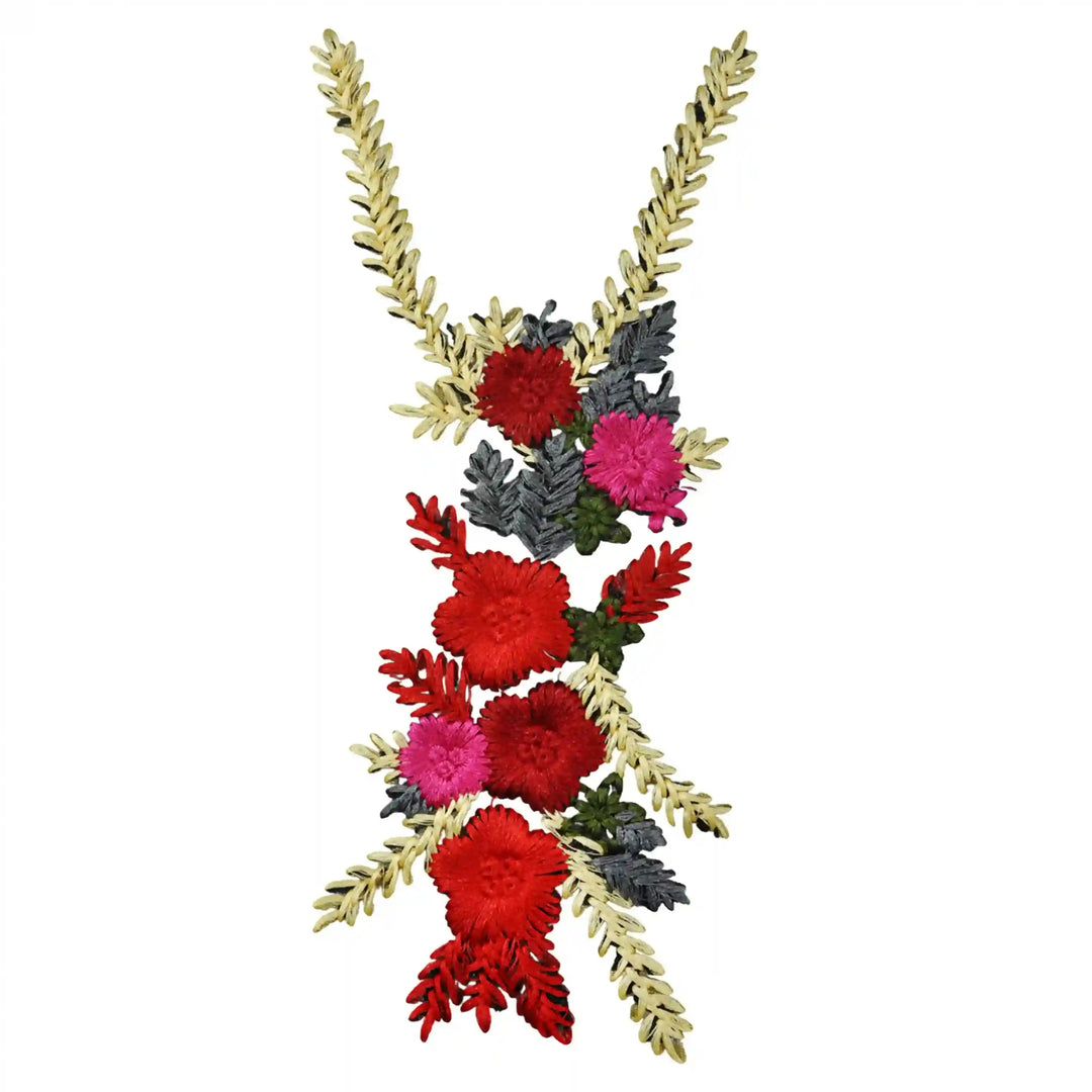Elegant Crimson Floral Patch