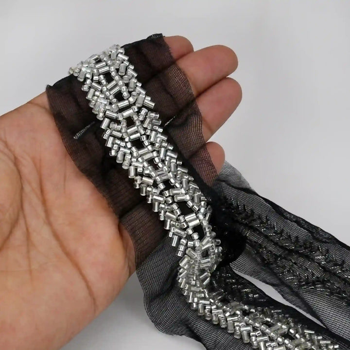 Glass Beaded Lace Trim - Cutdana